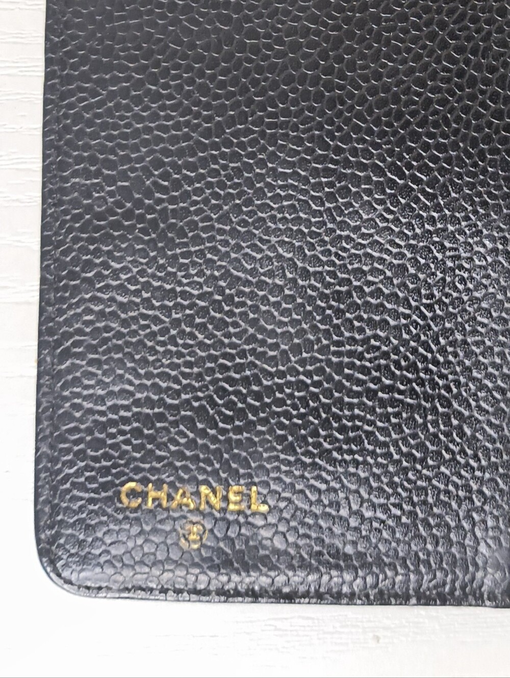 Chanel Vintage Medium Caviar CC Agenda Planner Black Gold Rings Made in France - Picture 5 of 13